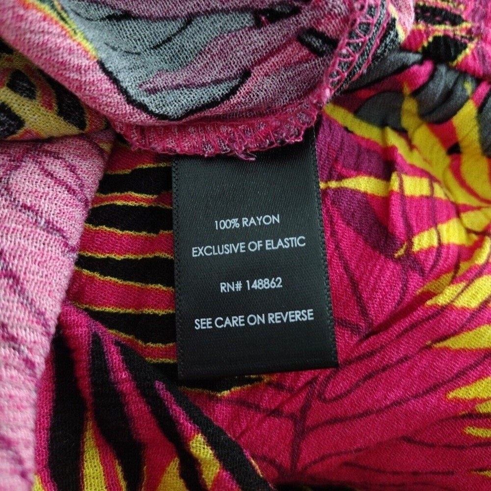Torrid 5 XL Convertible Smocked Midi Pink Dress Skirt Crinkle Gauze Palm Leaves - Picture 12 of 12